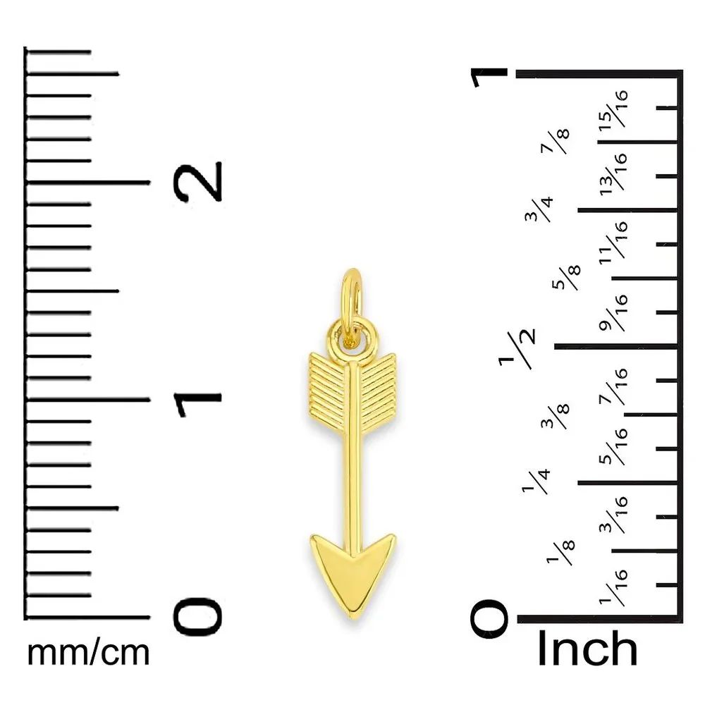 Solid 14k Gold Mini Arrow Charm for Bracelet - Symbolic Jewelry Gifts